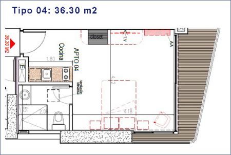 Imagen de Tipo 04: 36.30 m2 - Murano Boulevard