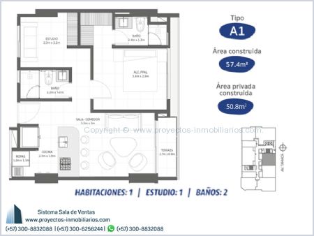 Imagen de Apartamento Tipo A1 - Ambar Roca