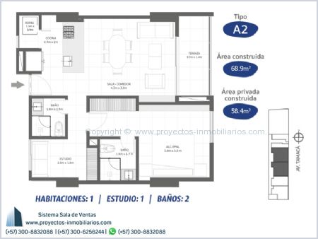 Imagen de Apartamento Tipo A2 - Ambar Roca