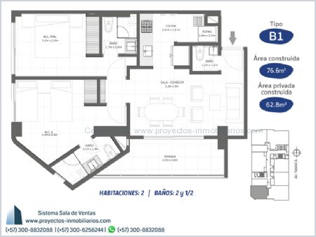 Imagen de Apartamento Tipo B1 - Ambar Roca