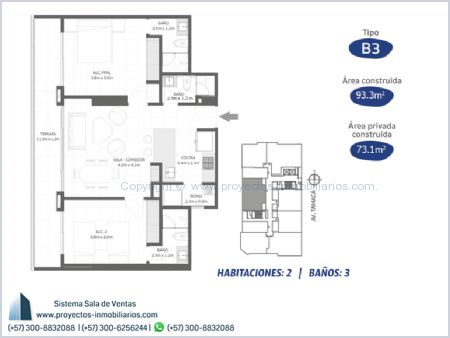 Imagen de Apartamento Tipo B3 - Ambar Roca