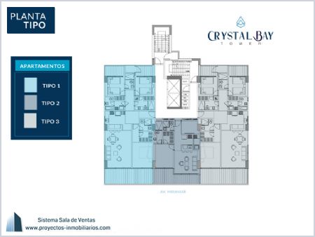 Render de Planta Tipo - Crystal Bay Imagen de Planta Tipo - Crystal Bay