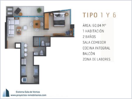 Render de Planta Tipo 1 y 6 - Antilia 96 Imagen de Planta Tipo 1 y 6 - Antilia 96