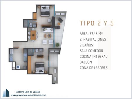 Render de Planta Tipo 2 y 5 - Antilia 96 Imagen de Planta Tipo 2 y 5 - Antilia 96