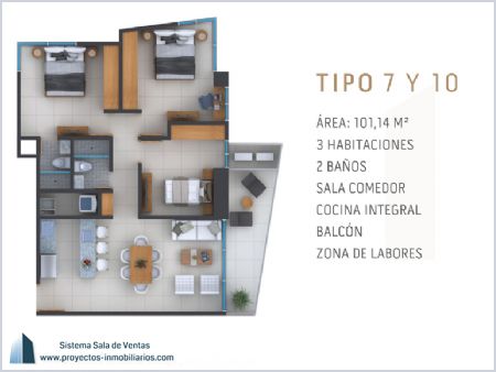 Render de Planta Tipo 7 y 10 - Antilia 96 Imagen de Planta Tipo 7 y 10 - Antilia 96