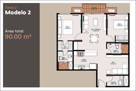 Imagen de Torre 2 Modelo 2 Opción A: Den - Parterre