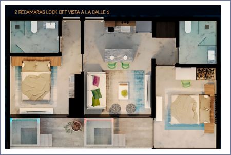 Imagen de Departamento 2 Recámaras Lock Off vista calle - Ocean View