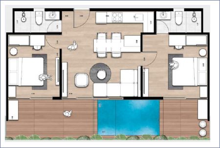 Imagen de Departamento A Swim up 2 Cuartos - Okom Condo Living