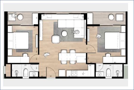 Imagen de Departamento B 2 Cuartos - Okom Condo Living