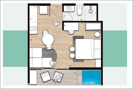 Imagen de Estudio A Swim up - Okom Condo Living