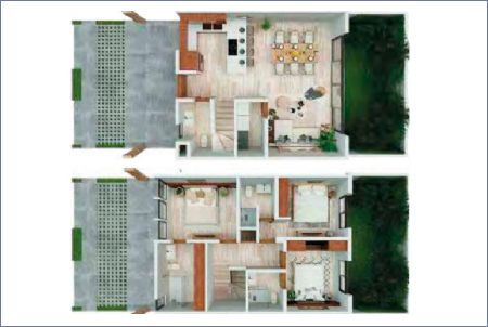 Render de Tipo 1 - Arbolada Cancún Imagen de Tipo 1 - Arbolada Cancún