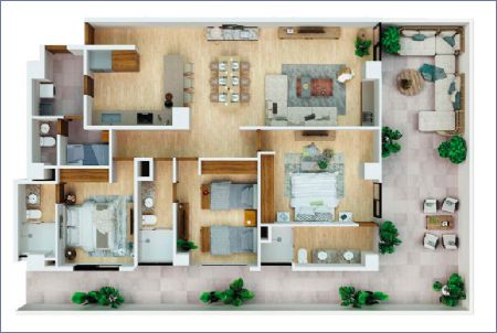 Render de Garden House - Vela Towers Cancún Imagen de Garden House - Vela Towers Cancún