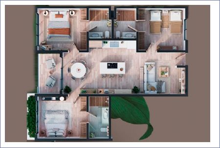 Render de Apartamentos 3 Habitaciones - City Place Imagen de Apartamentos 3 Habitaciones - City Place