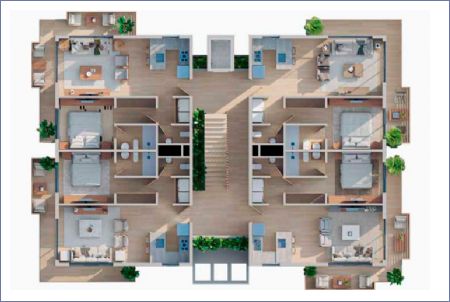 Render de Apartamentos de 1 habitación - TAMAN Imagen de Apartamentos de 1 habitación - TAMAN