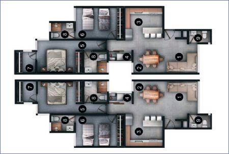 Imagen de Planta 10 Departamentos - Torre Alma