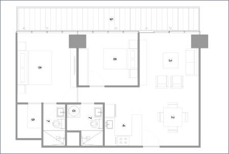 Imagen de PLANTA  DEPARTAMENTO  TIPO-5 - Blum