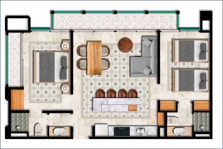 Imagen de The Terrace House 1 y 2 - Pink Riad