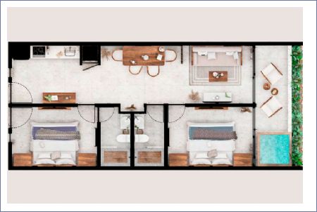 Imagen de Departamento de 2 recámaras Nivel 1, 2 y 3, l - Puerta Kaan