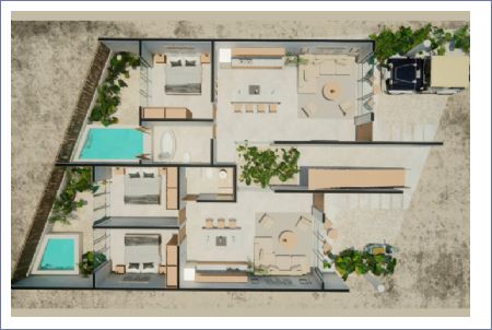 Render de Suites con Jardín - Kaax Imagen de Suites con Jardín - Kaax