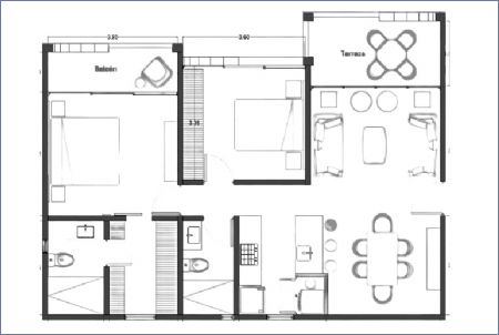 Imagen de B1 Garden-B2 1N Interior - Elenia