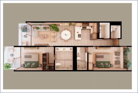 Render de Departamento Muestra - Lumia Imagen de Departamento Muestra - Lumia