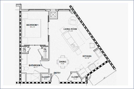 Imagen de 1 recámara alta - The Flats