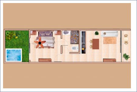 Render de Departamento planta baja con jacuzzi y jardín - Xibalba Imagen de Departamento planta baja con jacuzzi y jardín - Xibalba