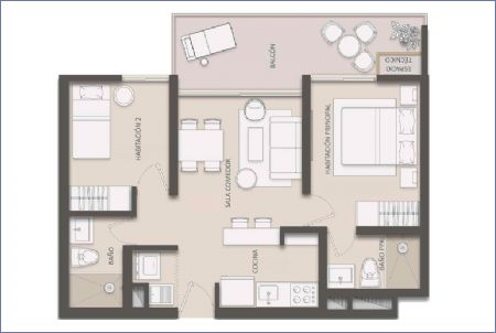 Imagen de APARTA SUITE TIPO C - Dunna