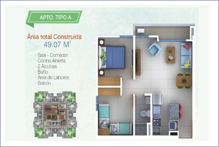 Render de Apartamento Tipo A - URBIS 150 Imagen de Apartamento Tipo A - URBIS 150