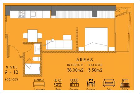 Imagen de Departamento Tipo 06 - Niveles 9 al 10 - Chapultepec 560