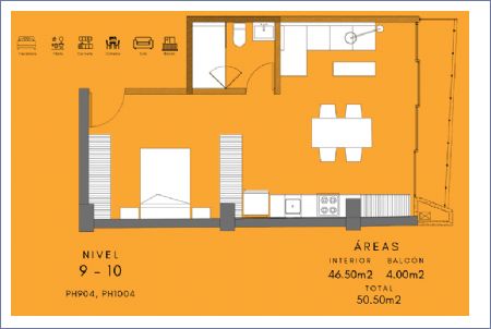 Imagen de Departamento Tipo 07 - Niveles 9 al 10 - Chapultepec 560