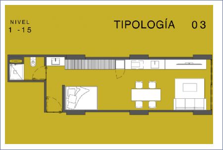 Imagen de Departamento Tipo 03 - Niveles 1 al 15 - Girasol Condesa