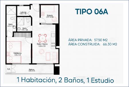 Imagen de Planta Tipo 06A - B3 Living