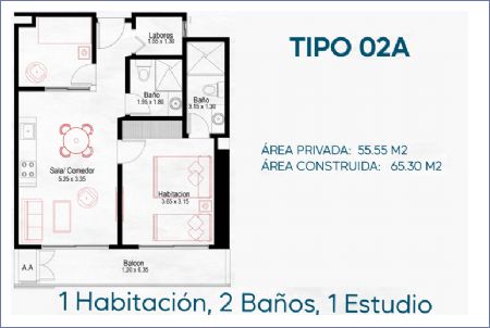 Imagen de Planta Tipo 02A - B3 Living