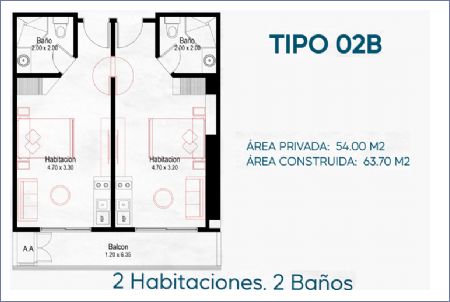 Imagen de Planta Tipo 02B - B3 Living