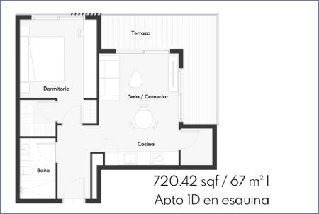 Imagen de Apartamento 1D - Esquina - Oasis Bay