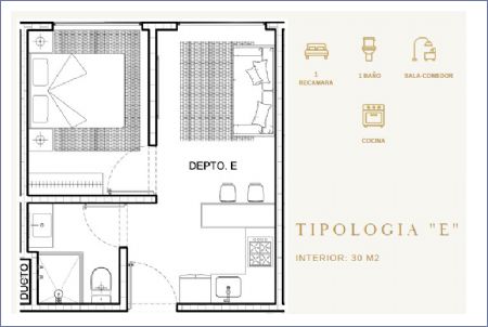Imagen de Tipo E: 30 m2 - 1 alcoba - 1 baño - Marsala