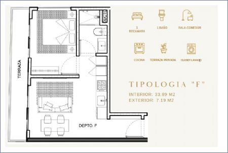 Imagen de Tipo F: 41 m2 - 1 alcoba - 1 baño - Marsala