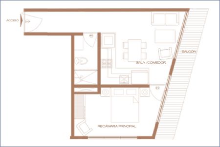 Imagen de Tipo A - Area: 54.49 m² - Niveles 2 al 7 - Xaviera