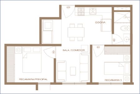 Imagen de Tipo C - Area: 46.14 m² - Niveles 2 al 7 - Xaviera