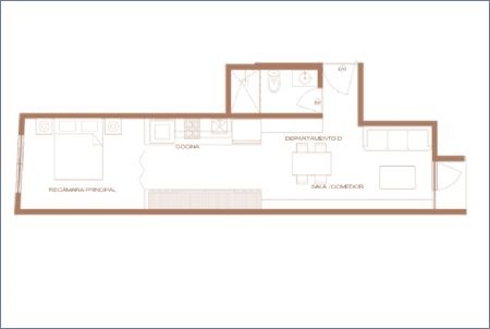 Imagen de Tipo D - Area:.77 m² - Niveles 2 al 7 - Xaviera