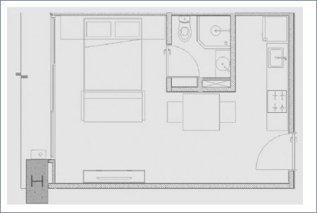 Imagen de Tipo B: 32 m2 - 1 hab - 1 baño - Orquídea Coyoacán