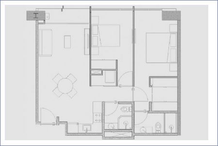 Imagen de Tipo E: 74.66 m2 - 2 habs - 2 baños - Orquídea Coyoacán