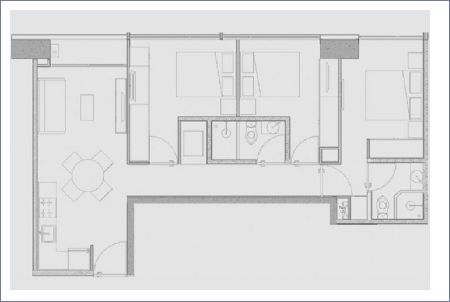 Imagen de Tipo F: 73.20 m2 - 3 habs - 2 baños - Orquídea Coyoacán