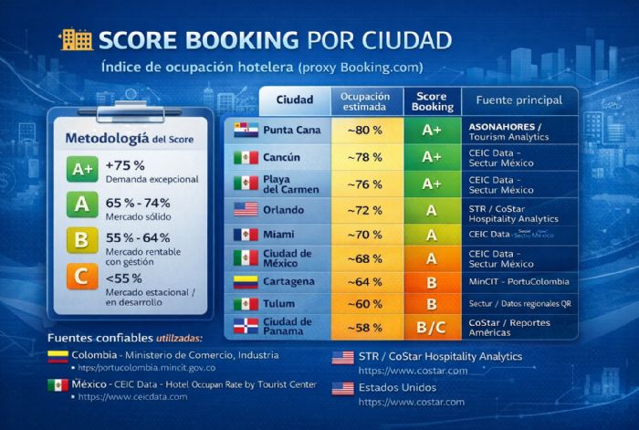Foto artículo: Índice de ocupación hotelera de Booking para LATAM